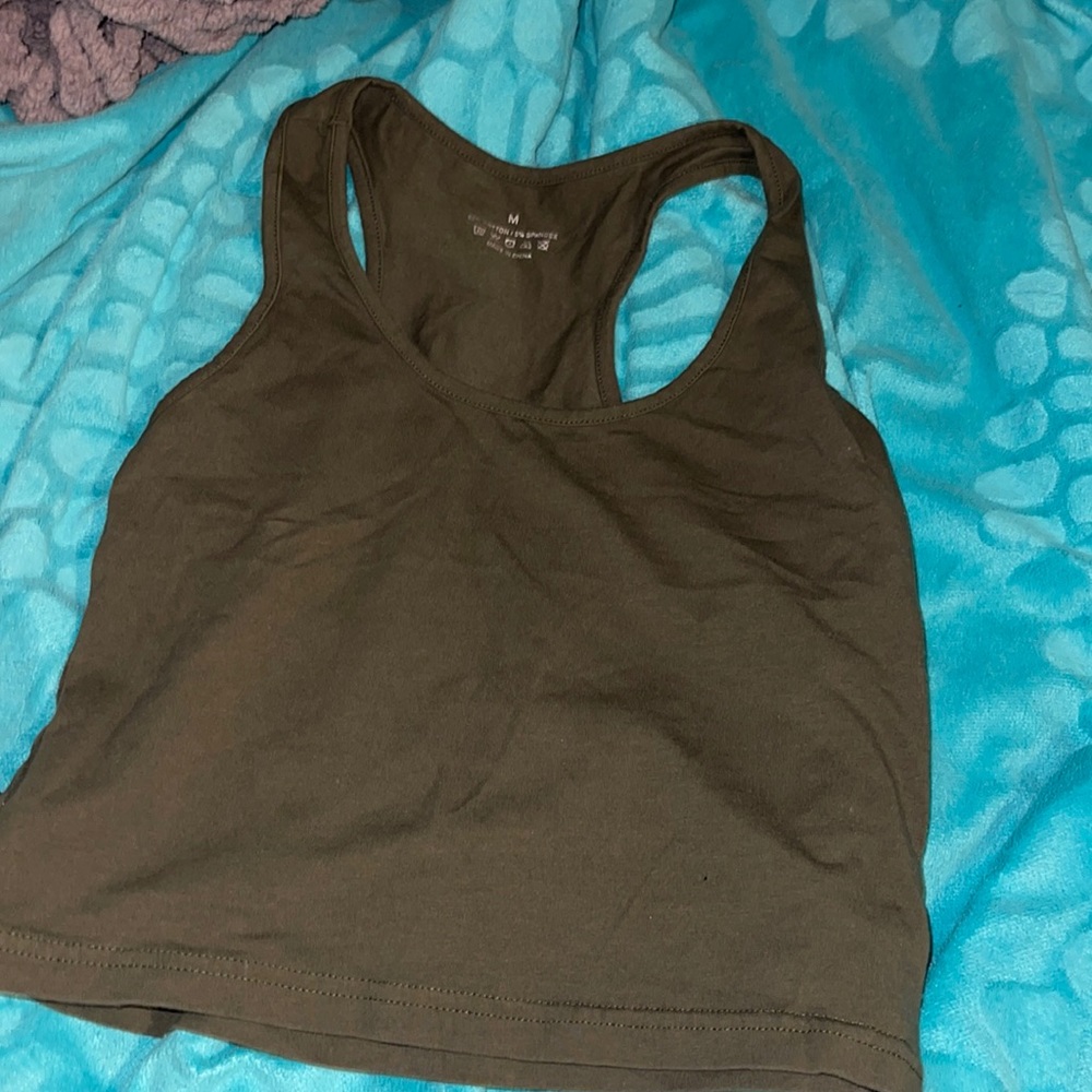 crop top camo green size M from amazon worn once